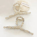 Metal Pearl Rhinestone Kids Accessories 11.5 Cm Large Cross Alloy Hair Claw Clips Luxury Elegant Hairpins Hair Clips for Women