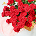 Valentines Day Gift Mother's Day Graduation Artificial Wedding Decoration Soft Cotton Crochet Rose Handmade Flowers