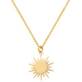 SC Tarnish Free 14K Gold Plated Sunflower Necklace Jewelry Simple Design Stainless Steel Glossy Glowing Sun Necklace for Women