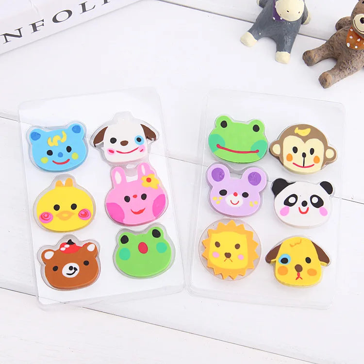 Creative Cartoon Animals Pencil Eraser Stationery Eraser Animal Eraser 3d