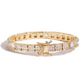 Iced Out 6mm Mens Inlay Zircon Tennis Link Bracelet Hip Hop Diamond Bling Tennis Chain Copper Bracelet