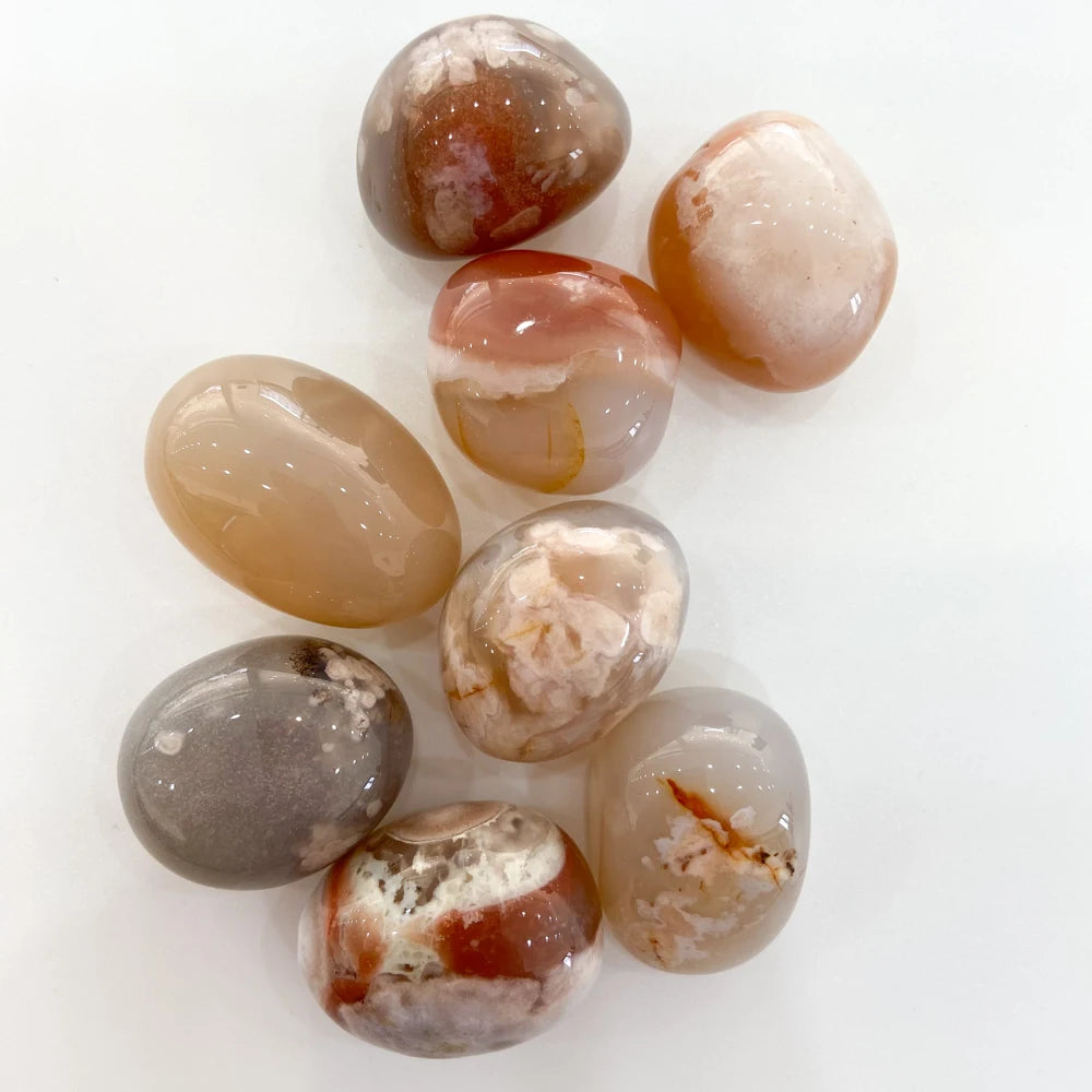 Hot Sale Natural Quartz Crystal Gravel Flower Agate Tumbled Stone