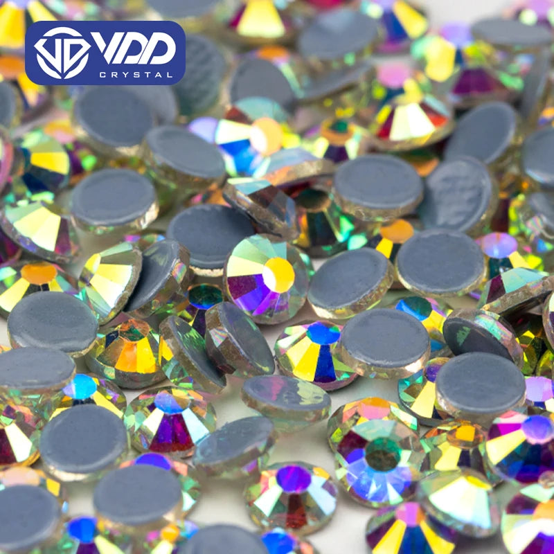 VDD 055 Crystal AB High Quality Hot-Fix Glass Rhinestone Crystal Flatback Strass Stones for DIY Garment Decoration Wedding Dress