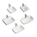 OEM ODM Semi Counter Mounted Modern Rectangle Ceramic Bathroom Sink for Hotel & Villa Use