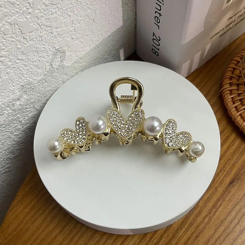 Wholesale New Style New Design Pearl Hair Clips Bow Hair Claw Hair Accessories for Girls