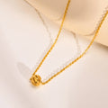Fashion Jewelry Necklaces Texture Single Bead Minimal Grain Necklace 18K Gold Plated Stainless Steel Gold Ball Pendant Necklace