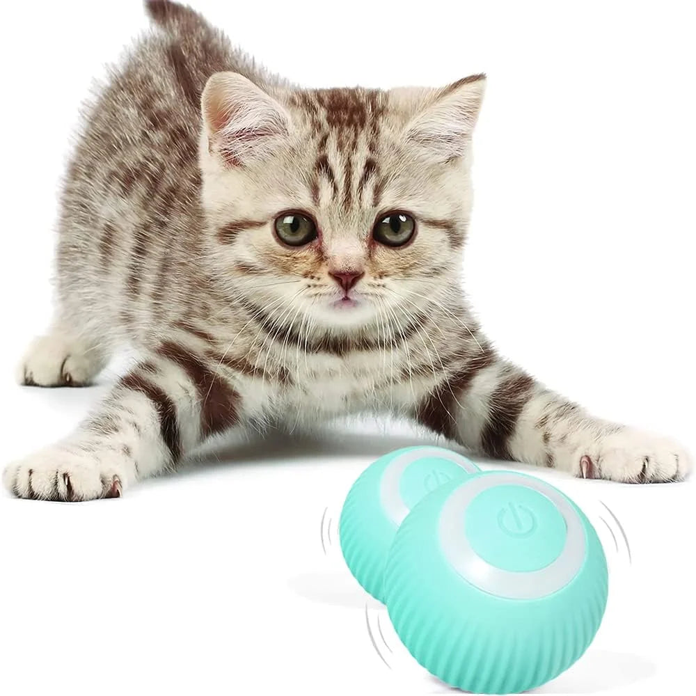 Hot Selling Smart Electric Cat Ball Toy Automatic Rolling Indoor Training Self-Moving Pet Kitten Toys High Interaction Exercise
