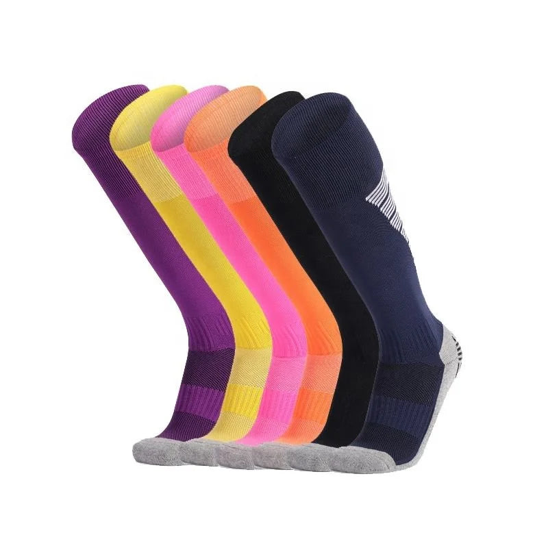 Wholesale Padded Non-slip Soccer Stockings Kids Youth Men Long Grip Sport Football Socks