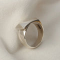 ICEBELA Cold S925 Sterling Silver Open Geometry Wide Face Simple Ring Adjustable Ins Vintage Index Finger Ring