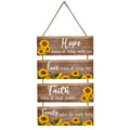 Custom Eco-Friendly Wooden Home Decor Engraved Signboard Wall Board Hope Love Faith Family Words Custom Logo for Living Room