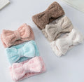 Custom Colors Soft Hair Band Coral Fleece Women's SPA Bath Bow Headband Skincare Washing Face Makeup Facial Headband