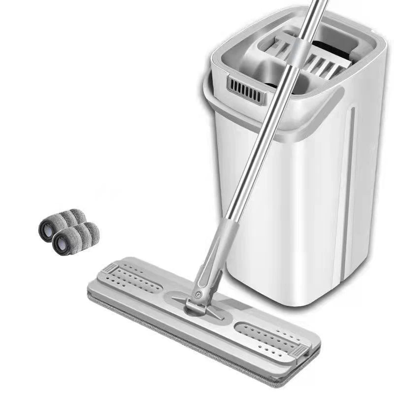 Household Flat Head Dust Microfiber Mop and Bucket Set Floor Cleaning System Mop and Bucket with Wringer Set for Home