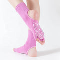 Wholesale 5 Finger Open Toe Grips Crew Socks Without Heel Anti Slip Dance Yoga Pilates Socks for Women