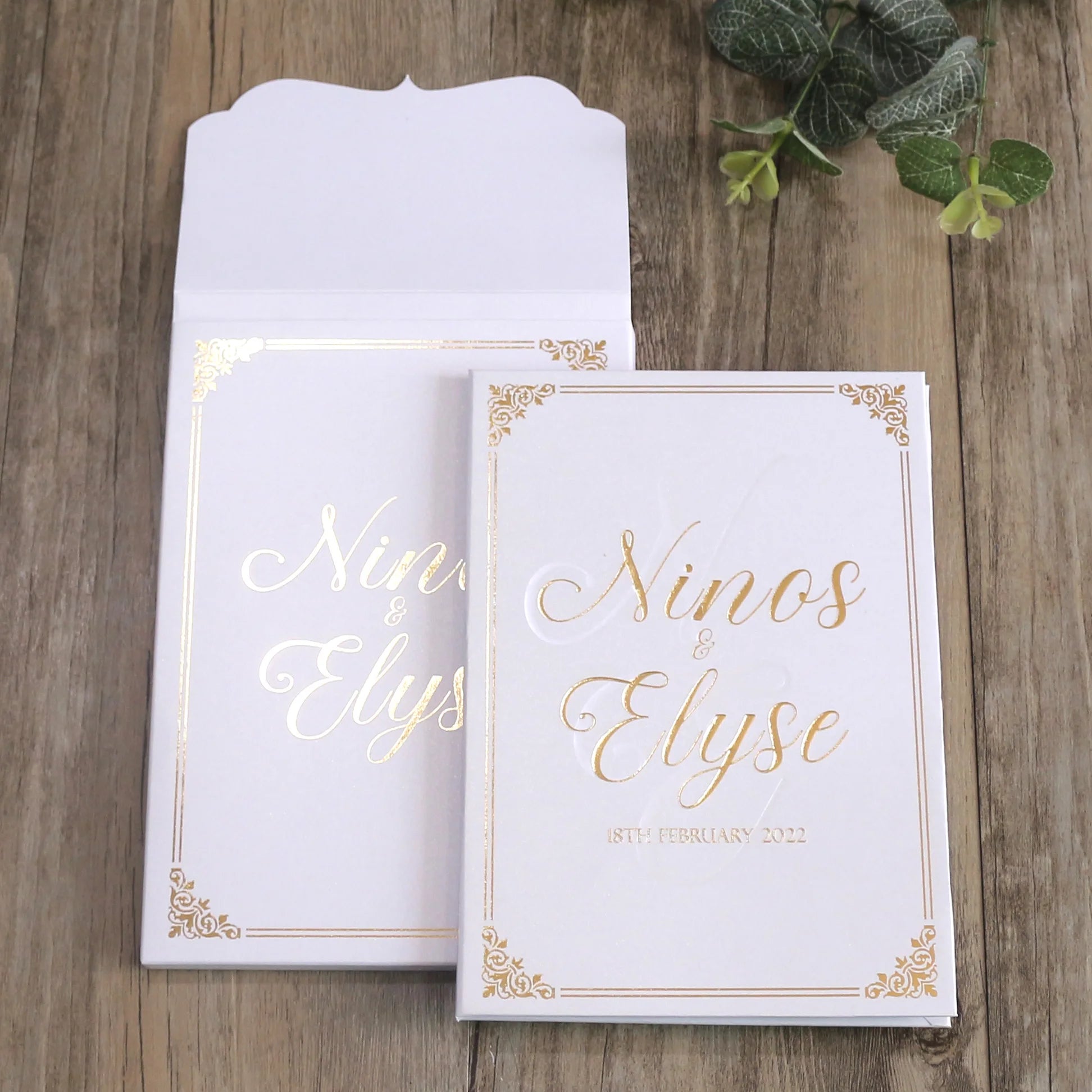 Ivory Handmade Pearl Foil Clear Acrylic Invitations RSVP Cards Minimalist Paper Hardcover Wedding Invitation Collection