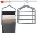 Multi-functional Four-fold Trouser Hangers Plastic Scarf Rack Multi Layer Hanger Velvet Hangers
