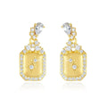Light Luxury Geometric square Earrings 925 Sterling Silver Gold Plated Star Moon Stud Earrings Wholesale Jewelry for Women