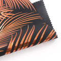 High Stretch Interlock Knitted Printed Breathable Palm Tree Shiny Metallic Foil Nylon Spandex Fabric Silver Holographic Swimwear