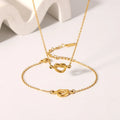 Fashion Minimalist Knot Heart Choker Necklace Women's Waterproof Stainless Steel Gold Plated Collarbone Necklace Colliers Femmes