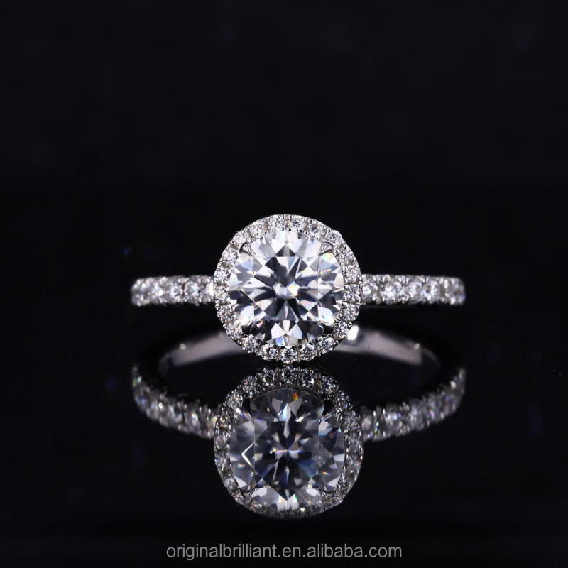 Starsgem Halo Set 18K White Gold 1ct Lab Grown Diamond Ring