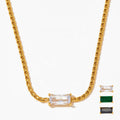 Wholesale Stainless Steel S Chain Choker Square CZ Pendant Gold Plated Trendy Jewelry for Y2K Gifts Valentine's Day Necklaces
