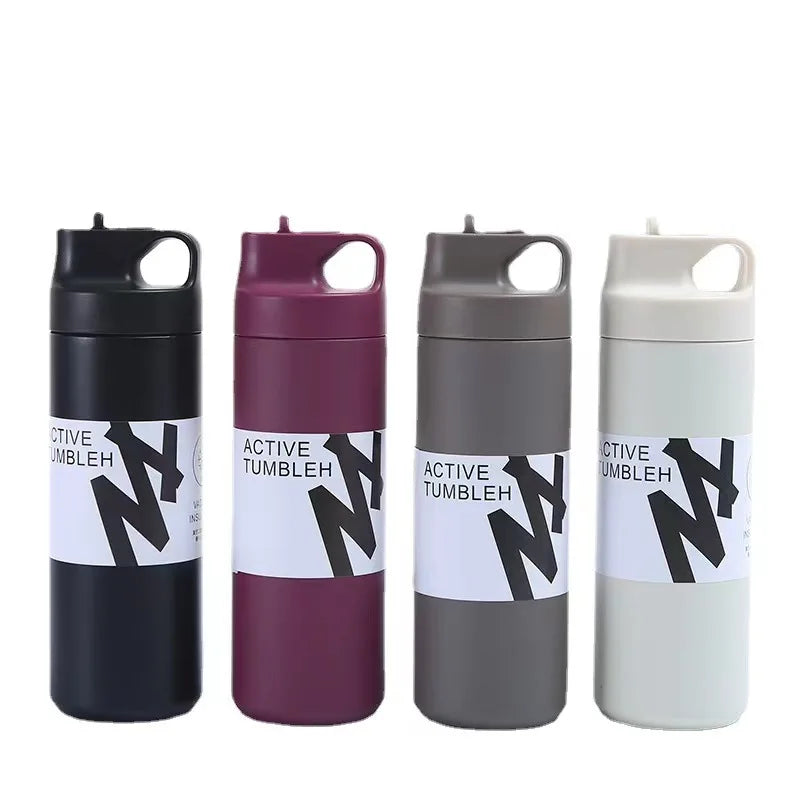 Japanese Style Bottle Thermos Flask Kinto Style Travel Coffee Tumbler Kinto Water Bottle Kinto Mug Cup with Suction Nozzle Straw