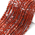 AsVrai U Natural Stone Beads Red Jasper Irregular Gemstone Round Spacer Loose Beads for Jewelry Making DIY Bracelets Accessories