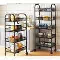 Kitchen Organizer Rack Shelf Storage Rotatable Shelf 3 4 5 Layer Rotating Trolley Kitchen Square Shelf With Wheel Storage Rack