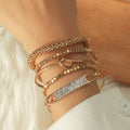 Fashion Female Cheap Brass Alloy 5pcs Pack Chain Watch Bracelet Set for Women
