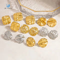 SUMMLY Vintage Wholesale Personalized Geometric Texture 18K Gold Plated Stainless Steel Earrings Fashion Jewelry