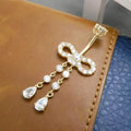 Gaby New Fine Jewelry 14K Gold Plated Belly Ring Waterproof Navel Button Body Piercing with Trendy Ting Tassel