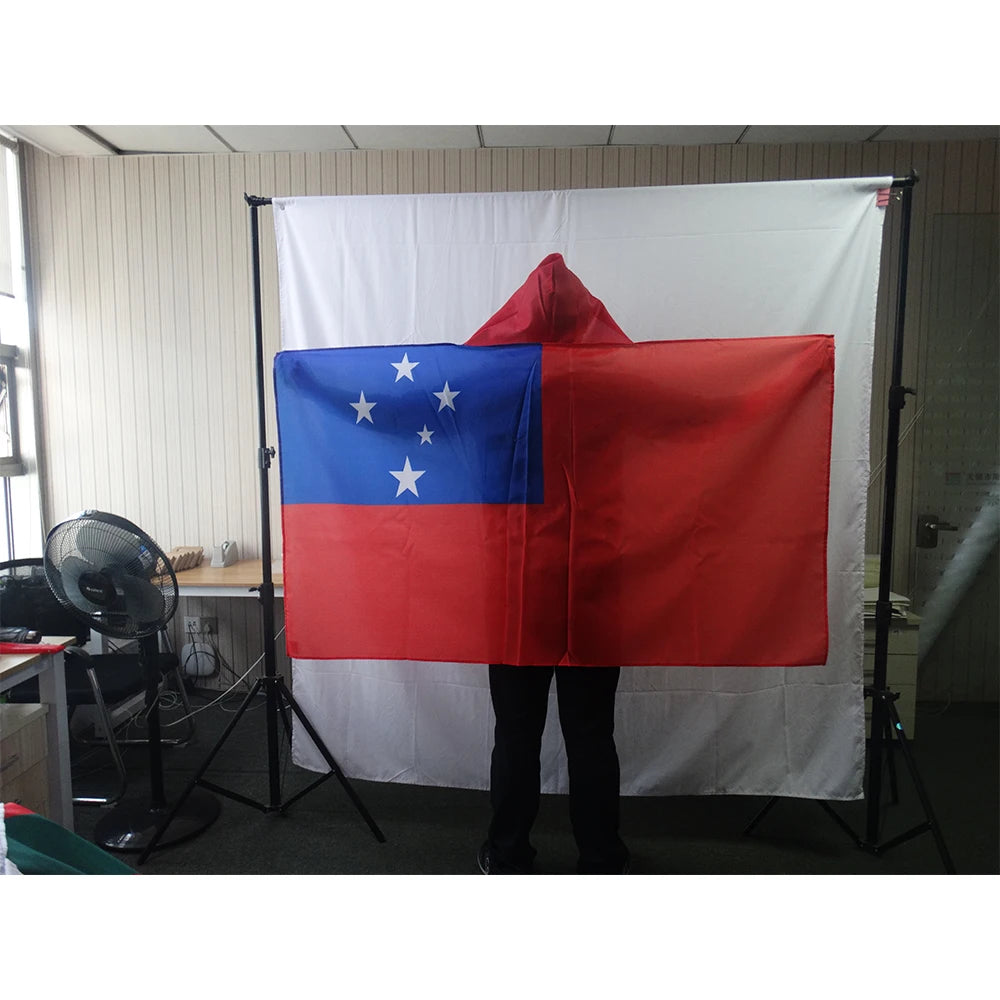 3x5ft  Football Match Custom Logo Cheering Fan Cape Body Flag Samoa National Flag Cloak