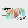 Customized Printed Jewelry Paper Gift Bags With Bow Luxury Ribbon Shopping Packaging Bag