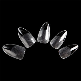 NADECO Wholesale Matte Inside Easy Glue Short Stiletto Sharpe Nail Tips Artificial French Design240 Pcs/box