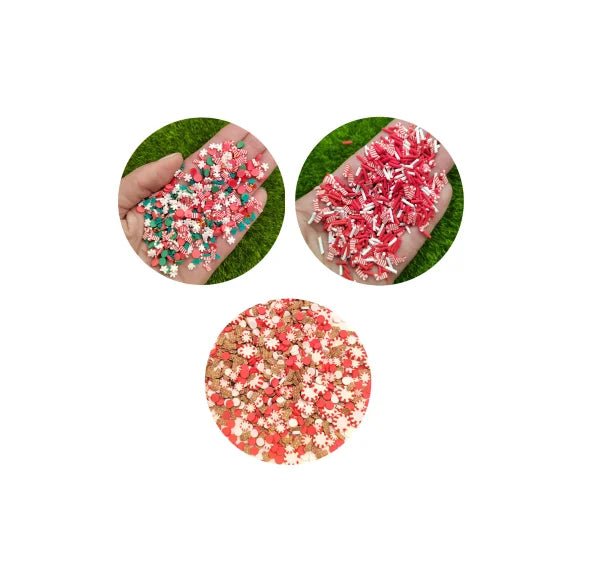 Hot Polymer Clay Christmas Candy Cane Sprinkle Gingerbread Slice for Crafts Making Phone Decor DIY Scrapbooking