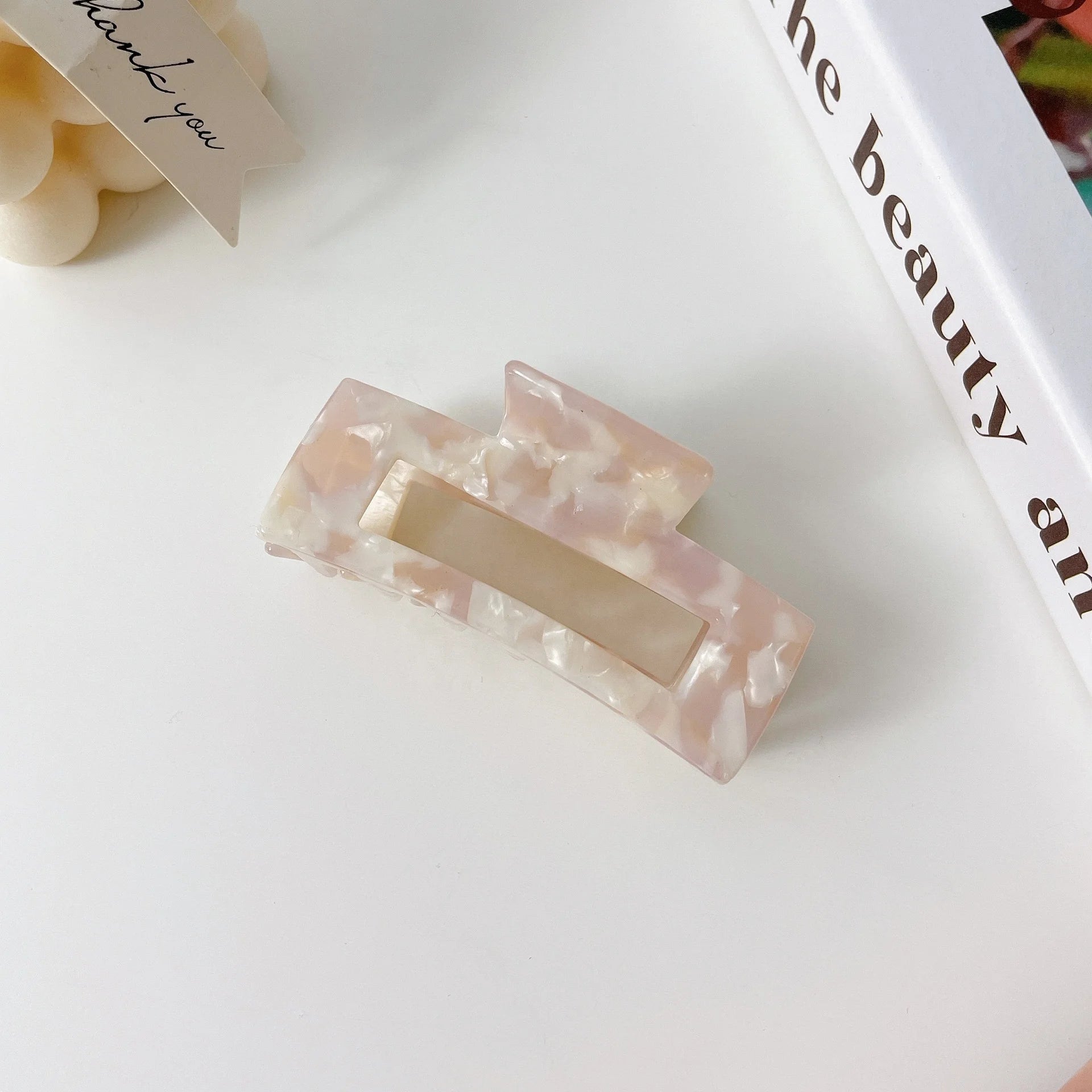 Original High Texture Acetate Hairpin Retro Large Size Grab Clip square Plate Hair Back Head Shark Clip Female Headdress
