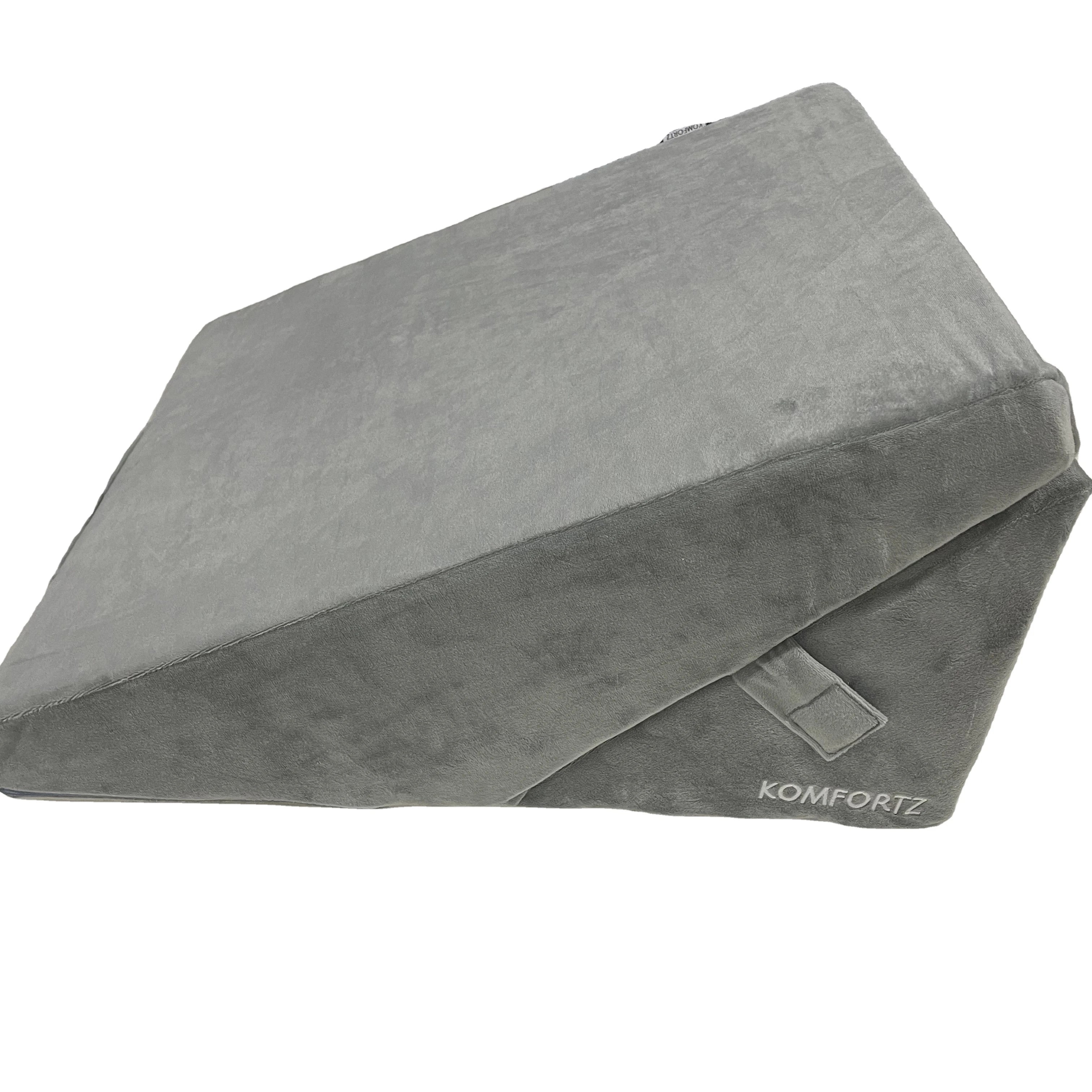 Adjustable 12 Inch Memory Foam Triangle Bed Wedge Pillow Removable Washable Cover Customizable for Back Support Comfortable