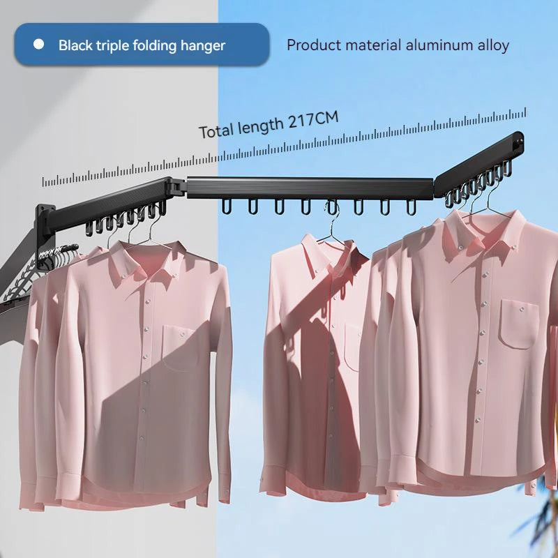 Wall Mounted Detachable Foldable Retractable Aluminum Alloy Modern Outdoor Single Tier Clothing Drying Rack Functional Design