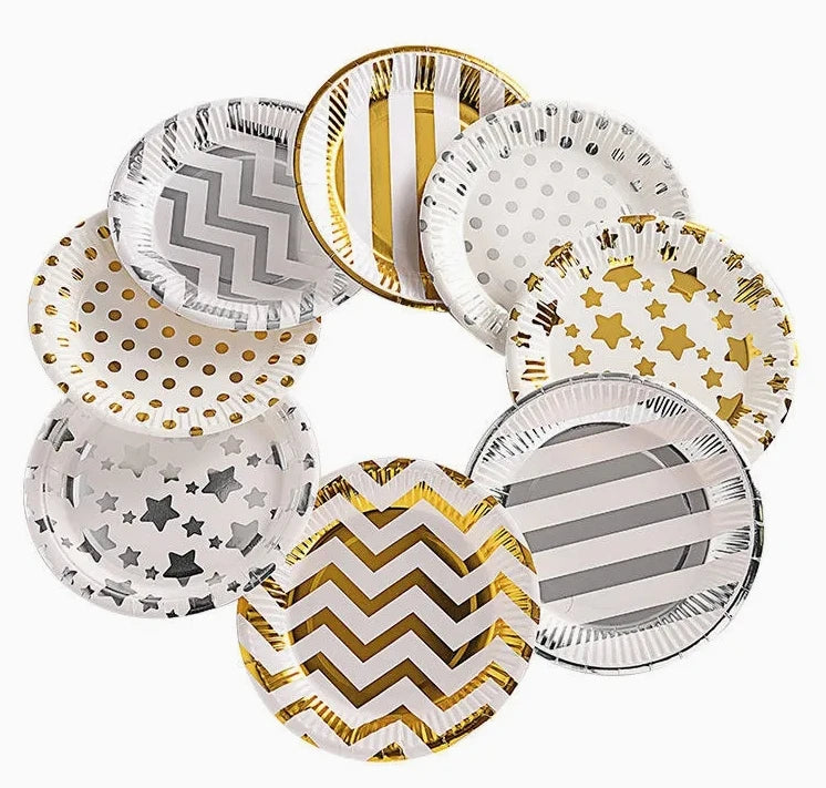 Hot Selling Various Theme Series Biodegradable Disposable Dinner Plates Paper Plate Tableware Set Party Decorations Stock Sale