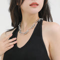 New Design Classic Alloy Necklace with Gold Plated Geometric Thick Clip Link Chain Trendy Hiphop Style for Anniversary