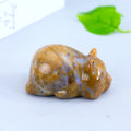 Natural Crystal Hand-Carved Traditional Lying Panda Sculpture Gemstone Cute Animal Figurine Healing Stone Craft Statue Religious