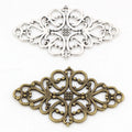 10pcs/lot 41x25mm Antique Silver Plated Bronze Flower Style Connector Handmade Charms Pendant:DIY for Bracelet Necklace