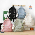 Waterproof Backpack Girls Fresh Sweet Casual Fashion Style Primary Middle School Students Zipper Closure Schoolbag