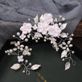 Bride Side Hair Comb Headdress Handmade Pearl Flower Hair Band Wedding Hair Jewelry Accessories