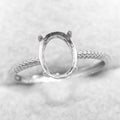 Sterling Silver 6*8/7*9/8*10mm Semi Mount Ring Frame Empty Blank S925 Setting Base Holder Without Center Stone for DIY Inlay