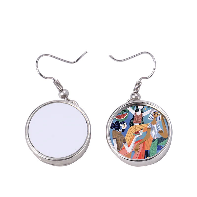 Newly Arrival Blank Sublimation Earrings Jewelry Snap Button Earrings