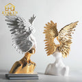 Creative Home Assesories Luxury Art Character Figure Nordic Resin Decorative Golden Sculpture Ornament Other Crafts