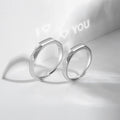 Premium Simple Style 925 Sterling Silver Platinum Plated Couple Rings Optical Projection Customizable Logo Trendy for Parties MegaBDM