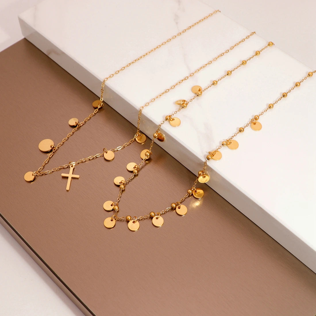 Breathing Carnelian Stainless Steel Eye Shaped Enamel Design Jewelry Women Gold Plated Vermeil Necklace