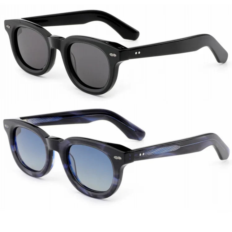 Fashionable Round Acetate Sunglasses Women Custom Logo Polarized Women Men Acetate Round Frame Sun Glasses Lentes De Sol