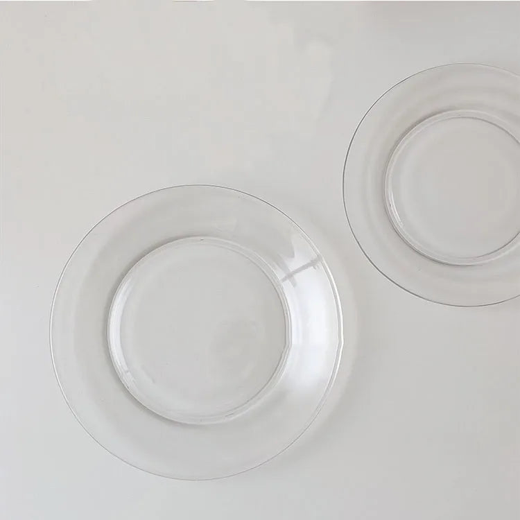 INS Glass Plate and Creative Dessert Plate and Round Fruit Plate